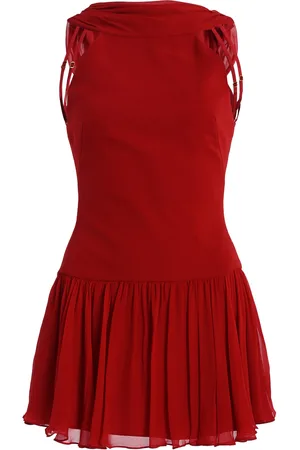 Mirror Palais Double-Cowl Silk-Chiffon Micro Dress, , S
