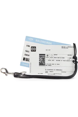 Balenciaga Keyring Leather Train Ticket, , OS