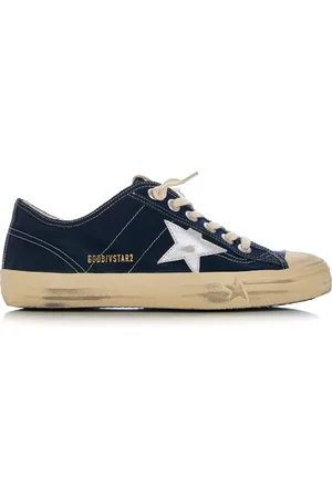 Golden Goose V-Star 2 Leather-Trimmed Denim Sneakers, , IT 37