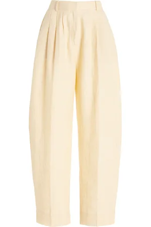 POSSE Rio Pleated Linen Tapered Pants, , XS