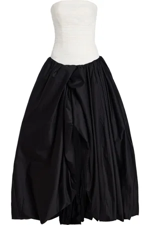 AJE Violette Cotton Bubble-Hem Maxi Dress, /white, AU 4