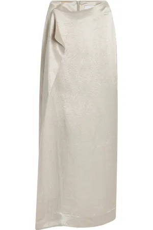 Bondi Born Kobe Wrapped Satin Maxi Skirt, , XS