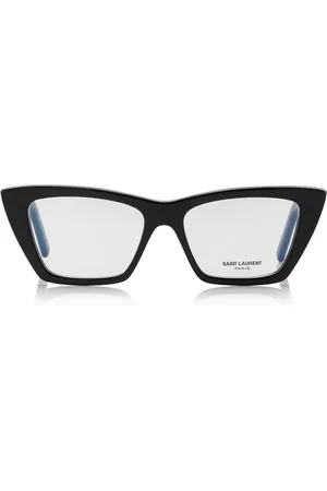 Saint Laurent Mica Cat-Eye Acetate Glasses, , OS