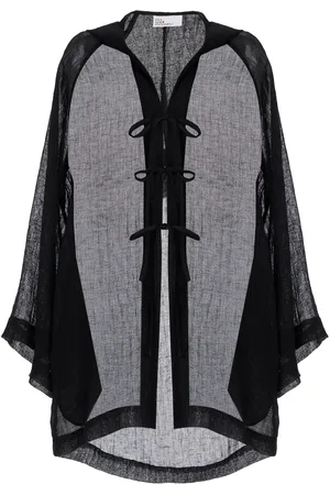 Lisa Marie Fernandez Beach Linen-Blend Gauze Mini Cape, , L