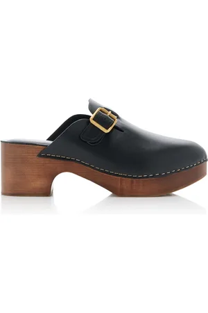 Golden Goose Buckle-Detailed Leather Clogs, , IT 37