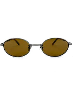 St Agni Oval-Frame Metal Sunglasses, , OS