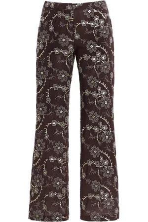 SIEDRES Cera Embroidered Straight-Leg Pants, , EU 38