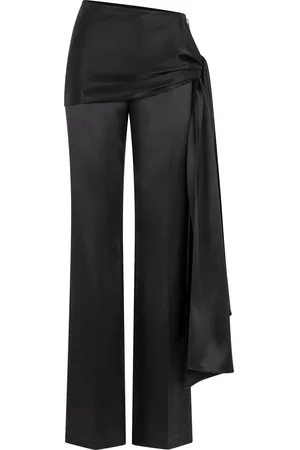 Heirlome Mila Tie-Detail Silk Straight-Leg Pants, , US 8
