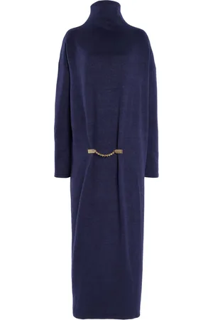 BEVZA Brooch-Detailed Turtleneck Maxi Dress, , M