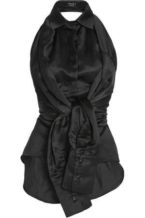 A.W.A.K.E. MODE Deconstructed Open-Back Halterneck Top, , FR 38