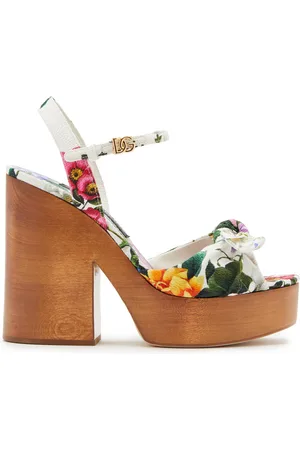 Dolce & Gabbana Floral Canvas Platform Sandals, , IT 36