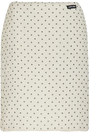 Miu Miu Silk Chiffon Midi Skirt, /white, IT 40
