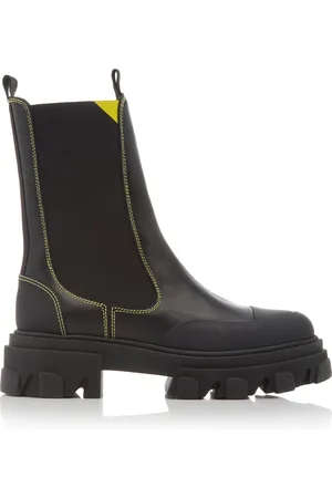 Ganni Lug-Sole Leather Ankle Boots, , IT 38