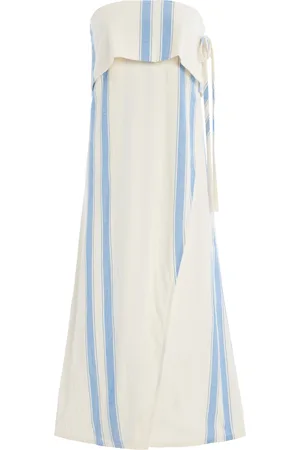 Zulu & Zephyr Striped Cotton-Linen Dress, , US 10