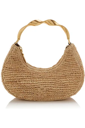 Simkhai Nixi Twist Handle Raffia Shoulder Bag, , OS