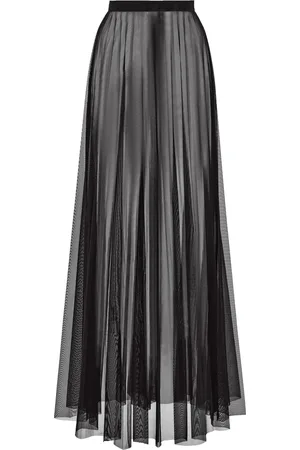 The Frankie Shop Vallen Pleated Mesh Maxi Skirt, , XS