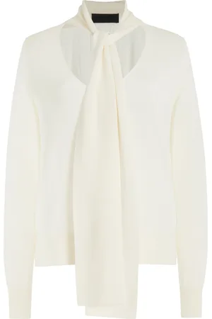 NILI LOTAN Ayla Tie-Detailed Wool Sweater, , XS