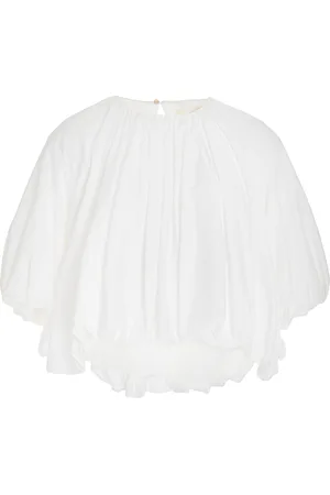 Khaite Alma Gathered Cotton Top, , US 2