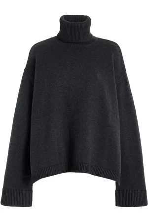 The Frankie Shop Rhea Oversized Wool-Cotton Turtleneck Sweater, , XS