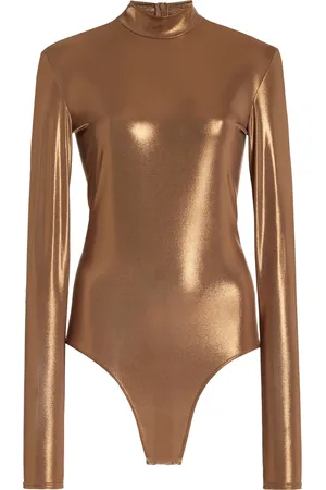 LAPOINTE Coated-Jersey Mock-Neck Bodysuit, , M