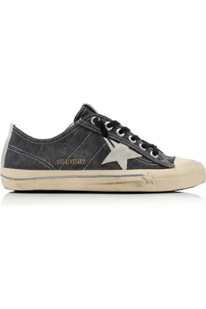 Golden Goose V-Star 2 Suede-Trimmed Canvas Sneakers, , IT 35