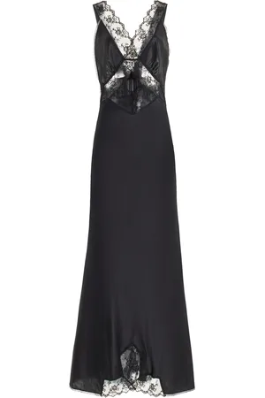 SIR Willa Lace-Trimmed Cutout Silk Maxi Dress, , 1