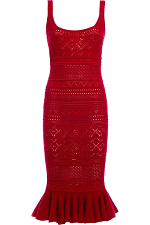 Des Phemmes Crocheted-Cotton Midi Dress, , S