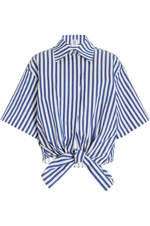 Rosie Assoulin Tie Me Up; Tie Me Striped Button-Down Shirt, , M