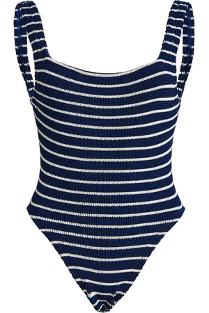 Hunza G Striped Square-Neck One-Piece Swimsuit, , OS
