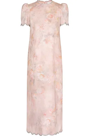 ZIMMERMANN Exclusive Scalloped Linen Midi Dress, , 1