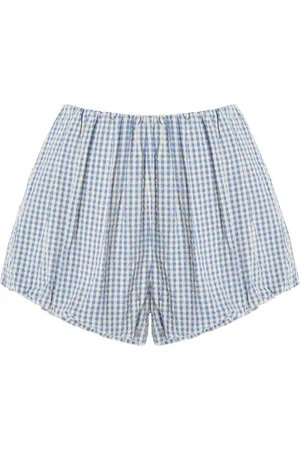 POSSE Aurelia Gingham Cotton Bloomer Shorts, , XS