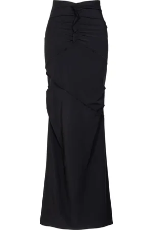 Paris Georgia Minimal Ruffled Stretch Maxi Skirt, , XS