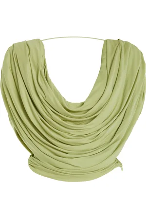 De La Vali Veda Cowl-Neck Draped Jersey Top, , UK 12
