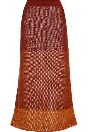 Escvdo Exclusive Ofrenda Paneled Cotton Knit Maxi Skirt, , S