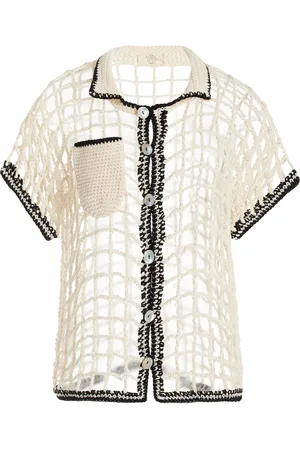 Nia Thomas Exclusive Sessa Crocheted-Cotton Shirt, , S