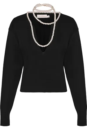 ZIMMERMANN Crush Necklace-Detailed Merino Wool Sweater, , 1