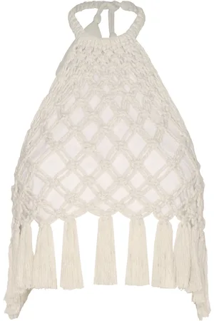 Andres Otalora A-Mar Handmade Macrame Cotton-Linen Top, , US 6