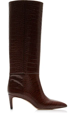 PARIS TEXAS Croc-Effect Leather Stiletto Boots, , IT 37