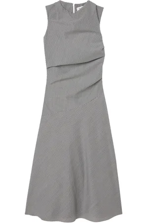 Rohe Checked Wool-Blend Cowl-Neck Maxi Dress, /white, FR 34