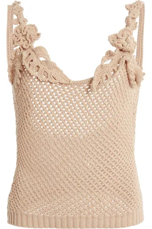 Elie saab Floral Embroidered Mesh Top, , M