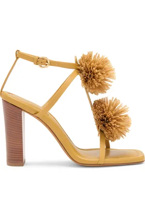 ULLA JOHNSON Isolde Leather Pom Pom Sandals, , IT 38