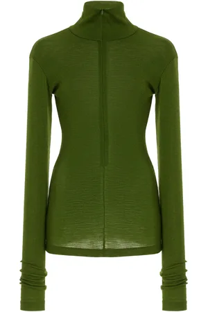 BITE Zipped Fine Knit Wool Top, , S