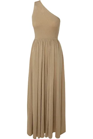 ZIMMERMANN Crush Asymmetric Metallic Crepe Maxi Dress, , 0