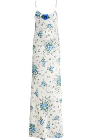 RODARTE Floral-Print Silk Slip Gown, , US 0