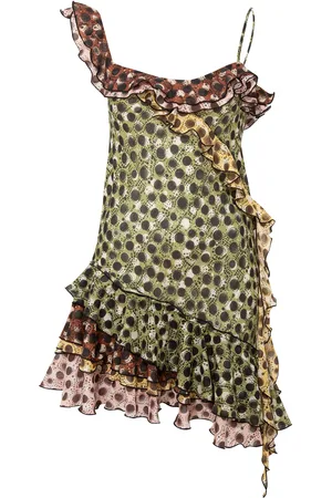 SIEDRES Mimika Ruffled Polka-Dot Cotton Mini Dress, , EU 36