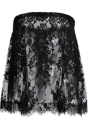 RODARTE Semi-Sheer Cotton-Blend Lace Top, , XS