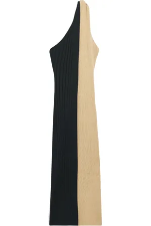 By Malene Birger Noto Asymmetric Ribbed-Knit Maxi Dress, , XS