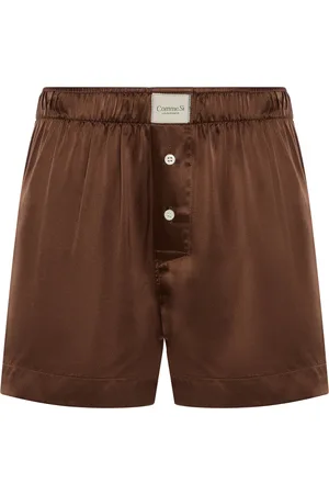 Comme Si La Boxer Classica Silk-Charmeuse Shorts, , XS