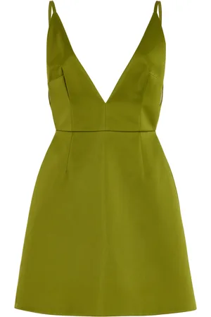 EMILIA WICKSTEAD Vero Plunged Satin Mini Dress, , UK 8