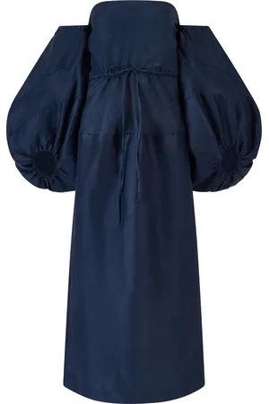 Rosie Assoulin Balloon-Sleeve Woven Midi Dress, , US 2